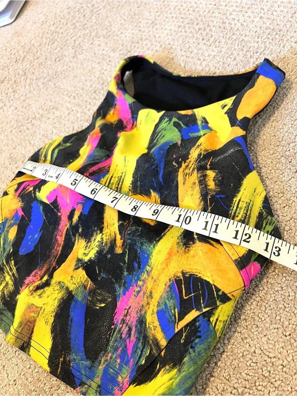 Lululemon Sleeveless Sports Top - Abstract Colorful Brushstroke Print Sz 4